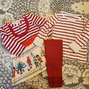 Christmas Holiday dress and Ruffle buts matching set size 2T